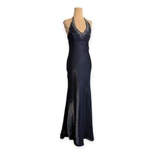 Blondie Nites 90's Y2k Shimmery Halter Slip Gown Sz 3 ~ Deadstock nwt